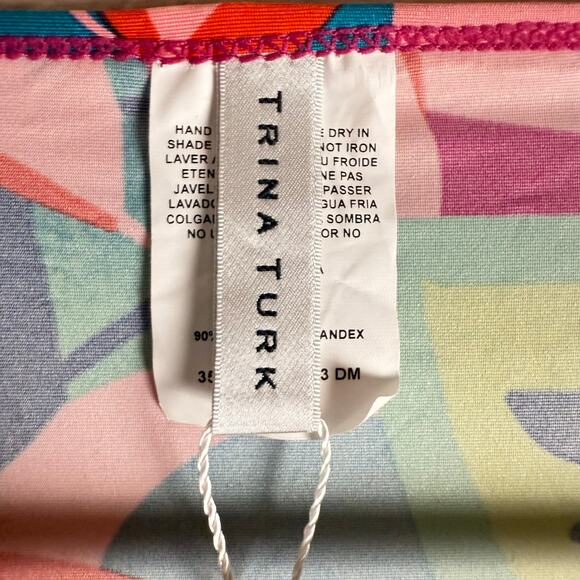 Trina Turk Rainforest Tropical Palm Print Swim Tunic Dress Beach Coverup Size M - Picture 8 of 10